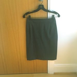 Theory Charcoal Stretch Wool Pencil Skirt